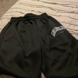 SHEIN sweat pants, black, Size M fits Small, L.A print